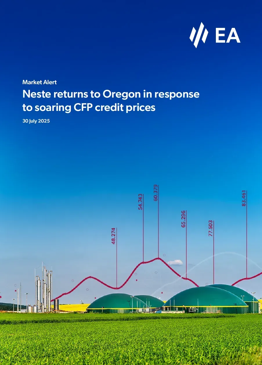 Neste returns to Oregon in response to soaring CFP credit prices
