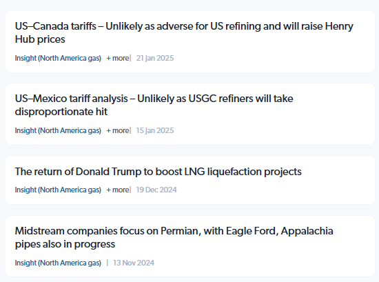 North America gas market analysis