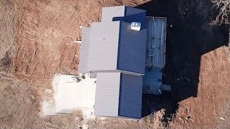 top-down photo of new metal roof