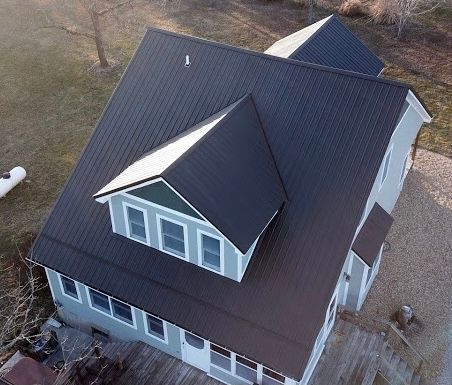 black metal roof on home