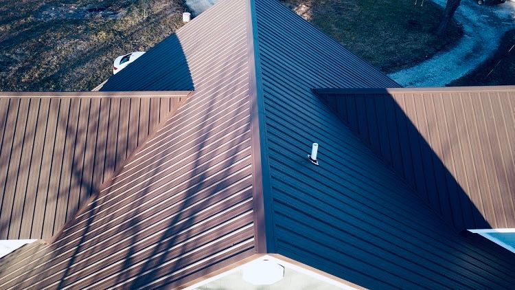 brown residential metal roof