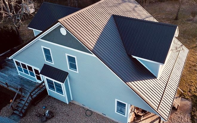 brown metal roof on home