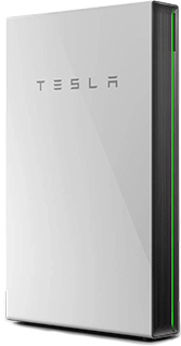 White Tesla Powerwall battery for home energy storage.