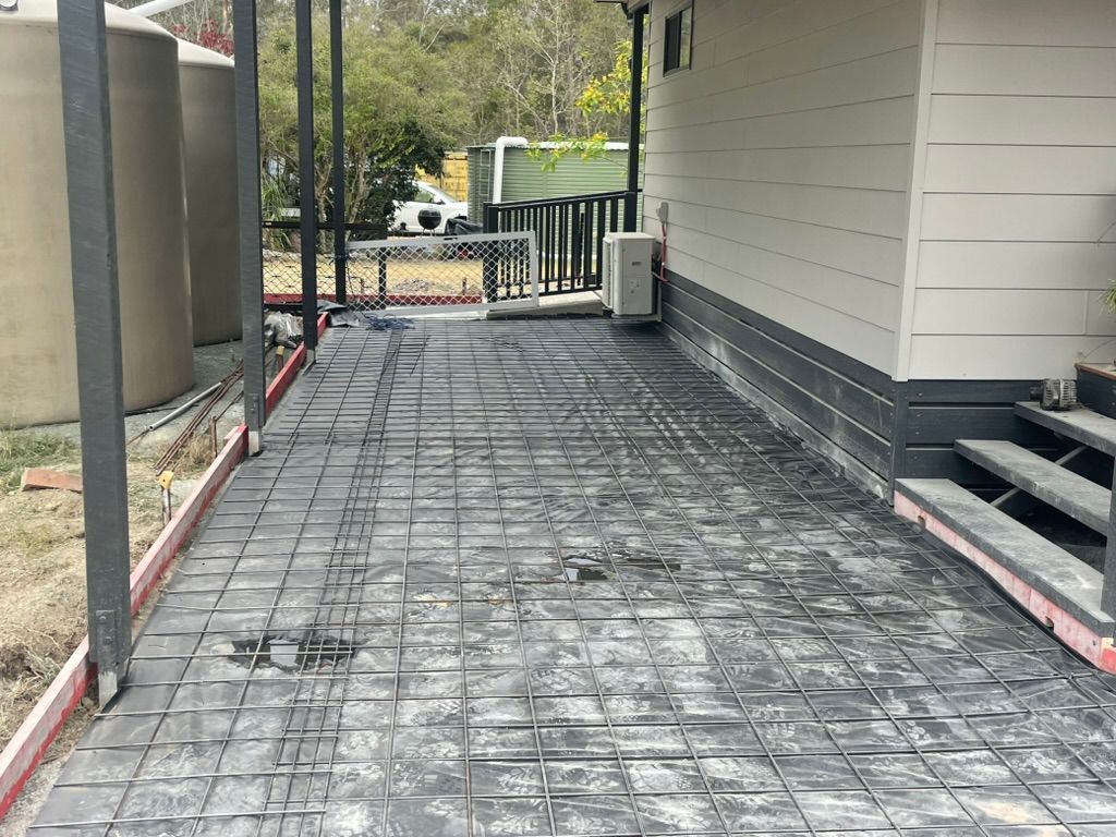 Concrete Slab Being Prepared for Pouring — Asphalt & Concreting Services & Solutions in Logan Village, QLD