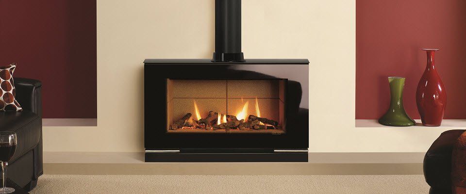 Vision with log effect gas stove