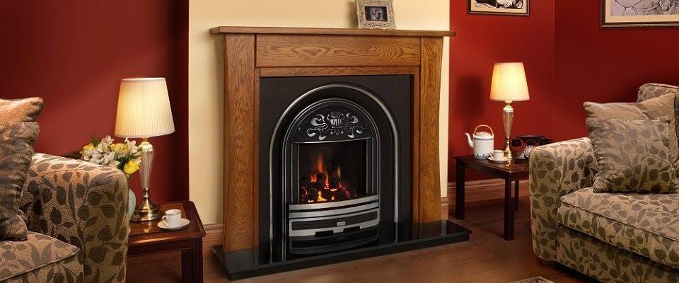 Wood fireplace surround Belfast brown oak