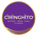 Logo Ciringhito viola con bordo dorato e scritta “RISTORO · DRINK · PIZZA a Livorno”