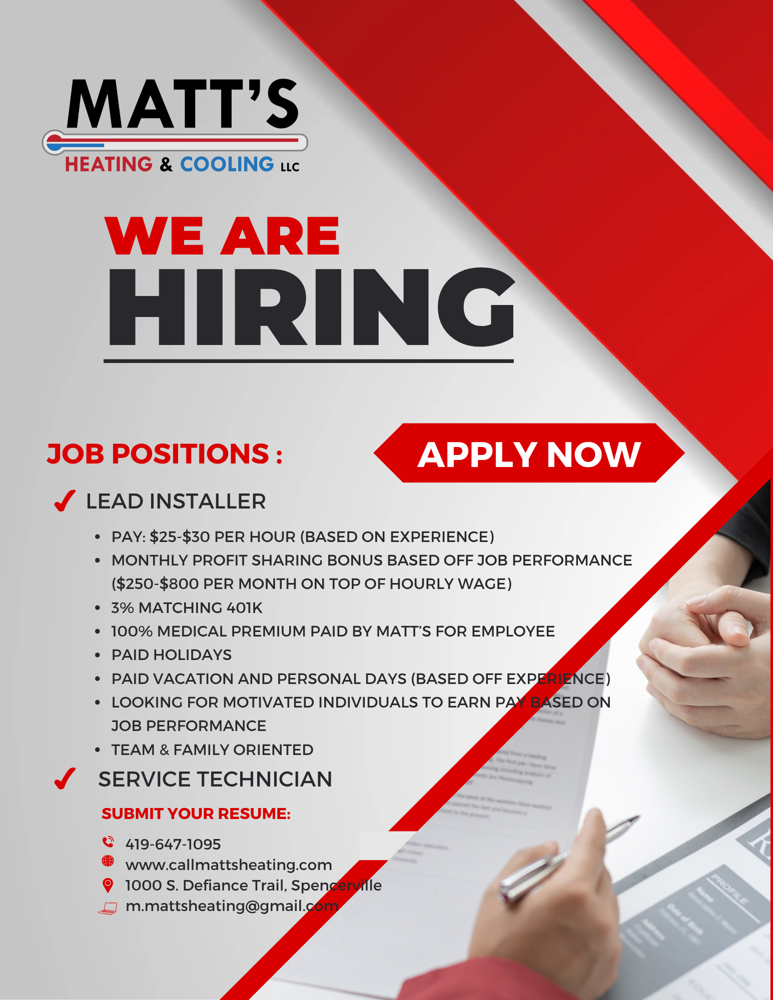 HVAC Maintenance — Spencerville, OH — Matt’s Heating & Cooling LLC