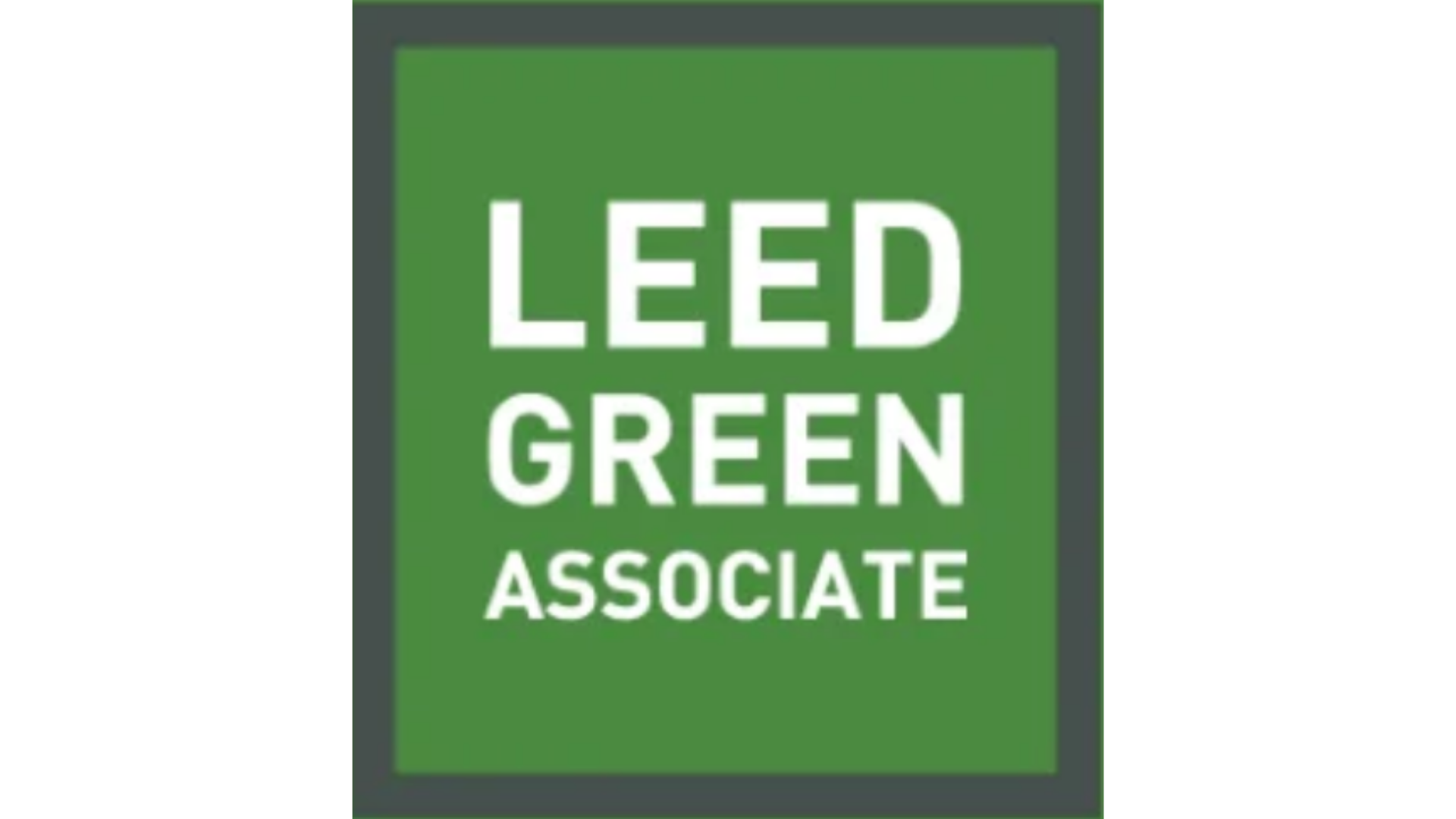 The logo for leed green associate is green and white.