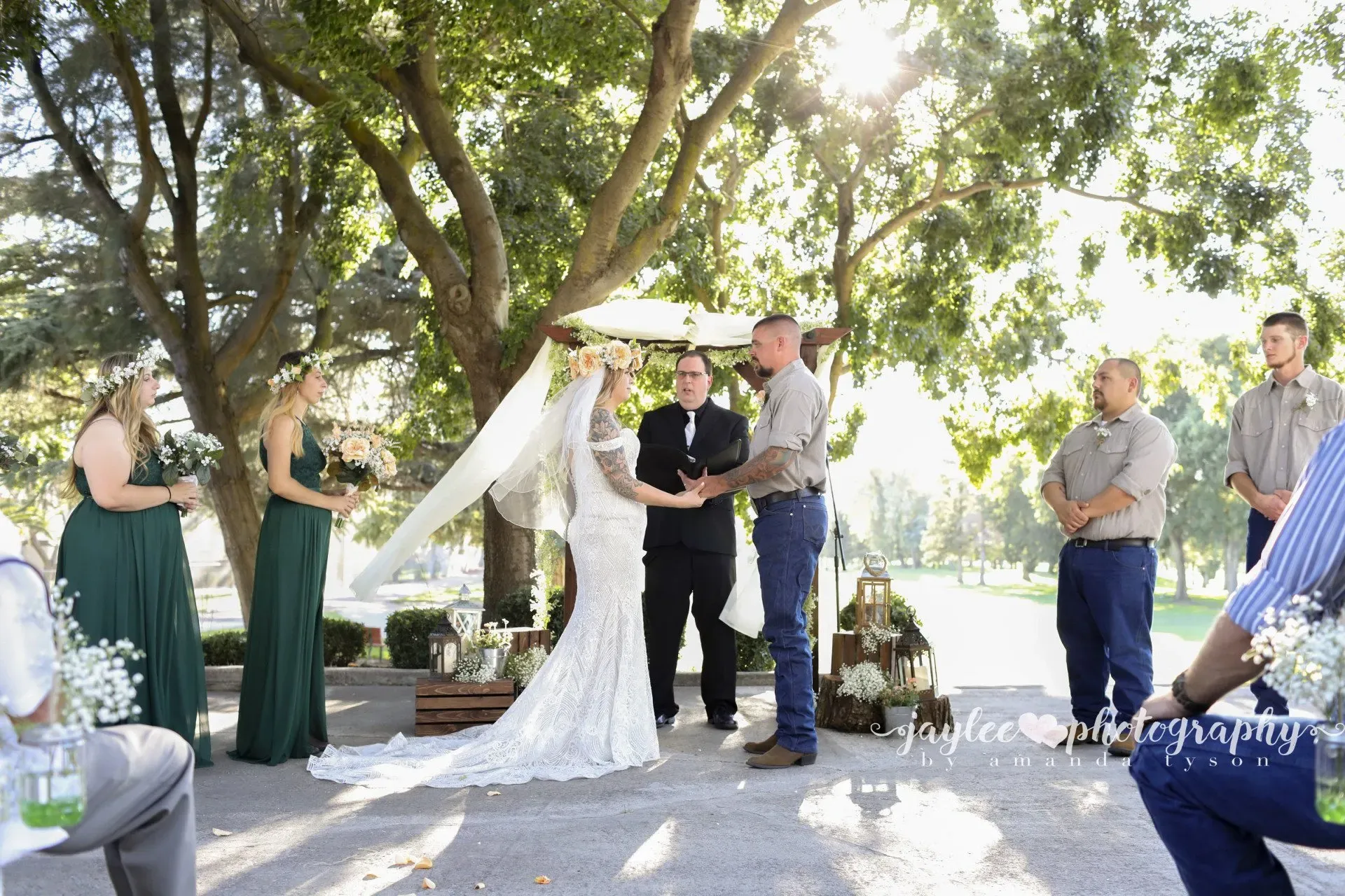 Ceremony on cart pad of Manteca Golf Course.
