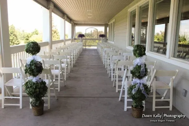 Ceremony on the patio at Manteca Golf Course.