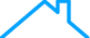 Dessin au trait bleu d'une maison, représentant la ligne de toit.