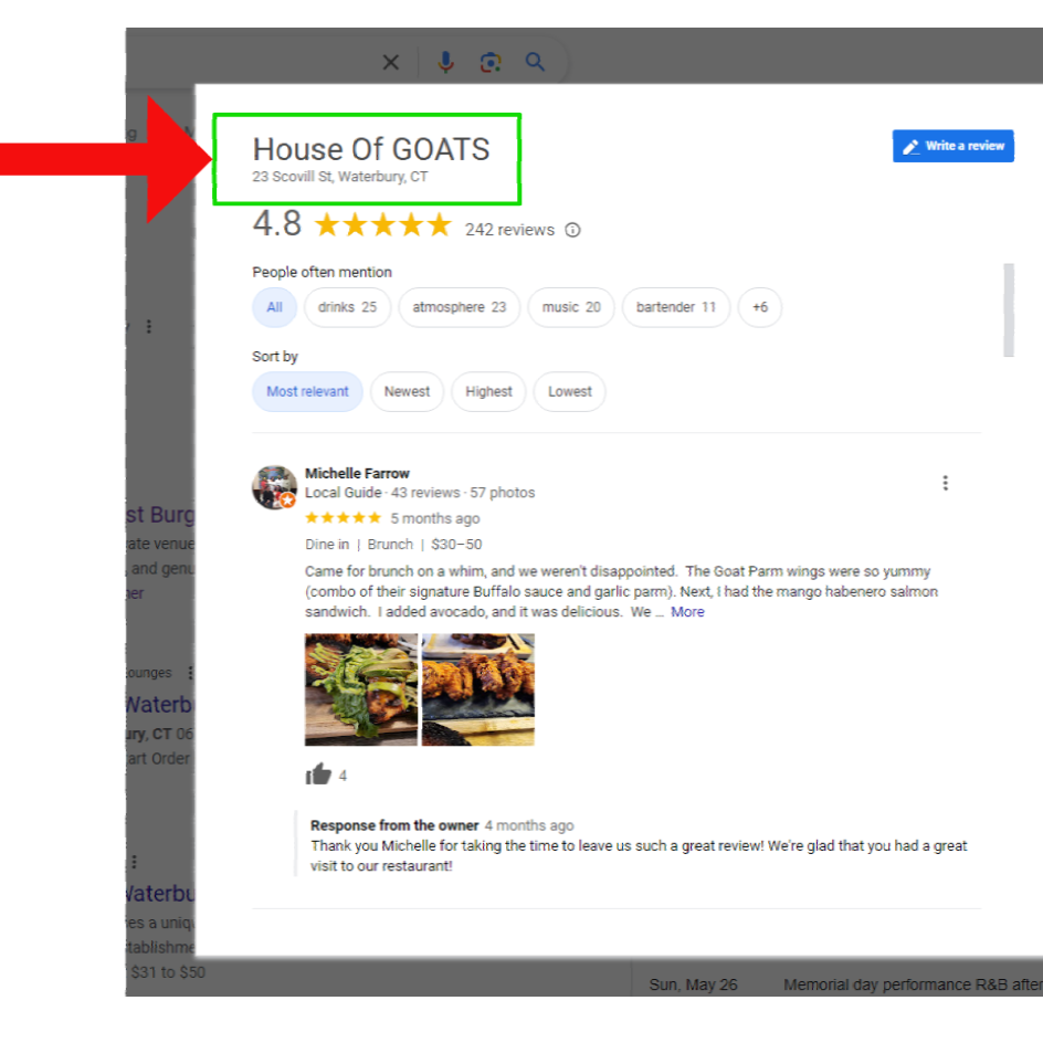 Google Reviews pop-up