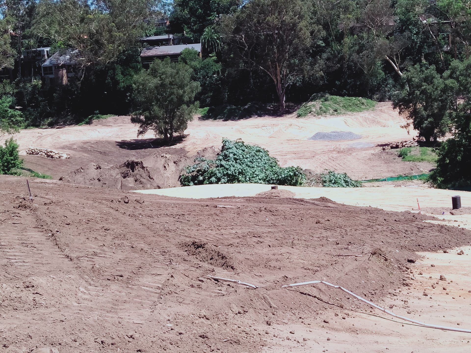 Looking from the 11th fairway back towards the 10th green area.