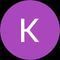 The letter k is in a purple circle on a black background.