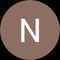 The letter n is in a brown circle on a black background.