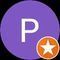 The letter p is in a purple circle with an orange star.