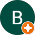 The letter b is in a green circle with an orange star.