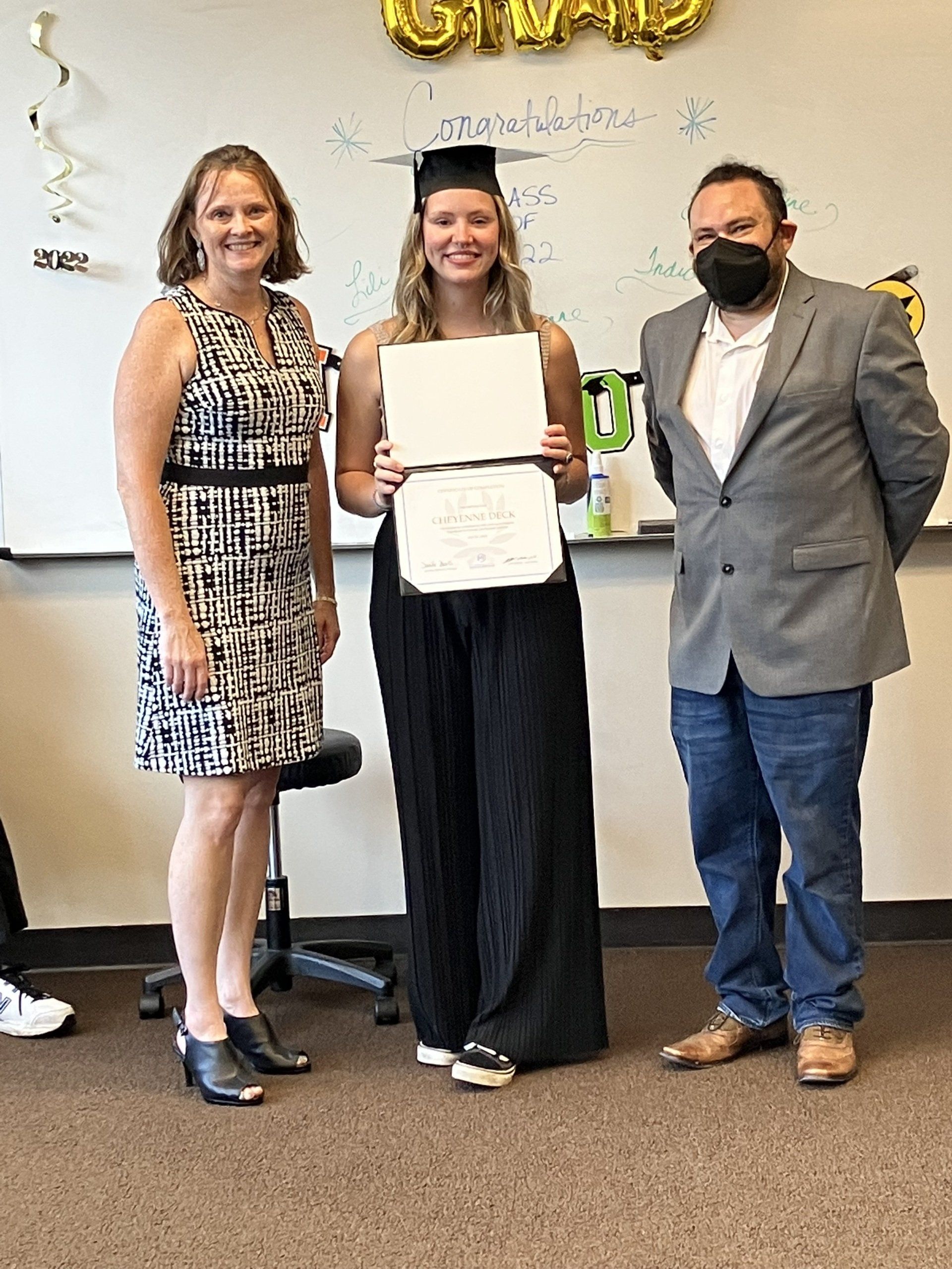 Cheyenne is getting her certificate for massage therapy.