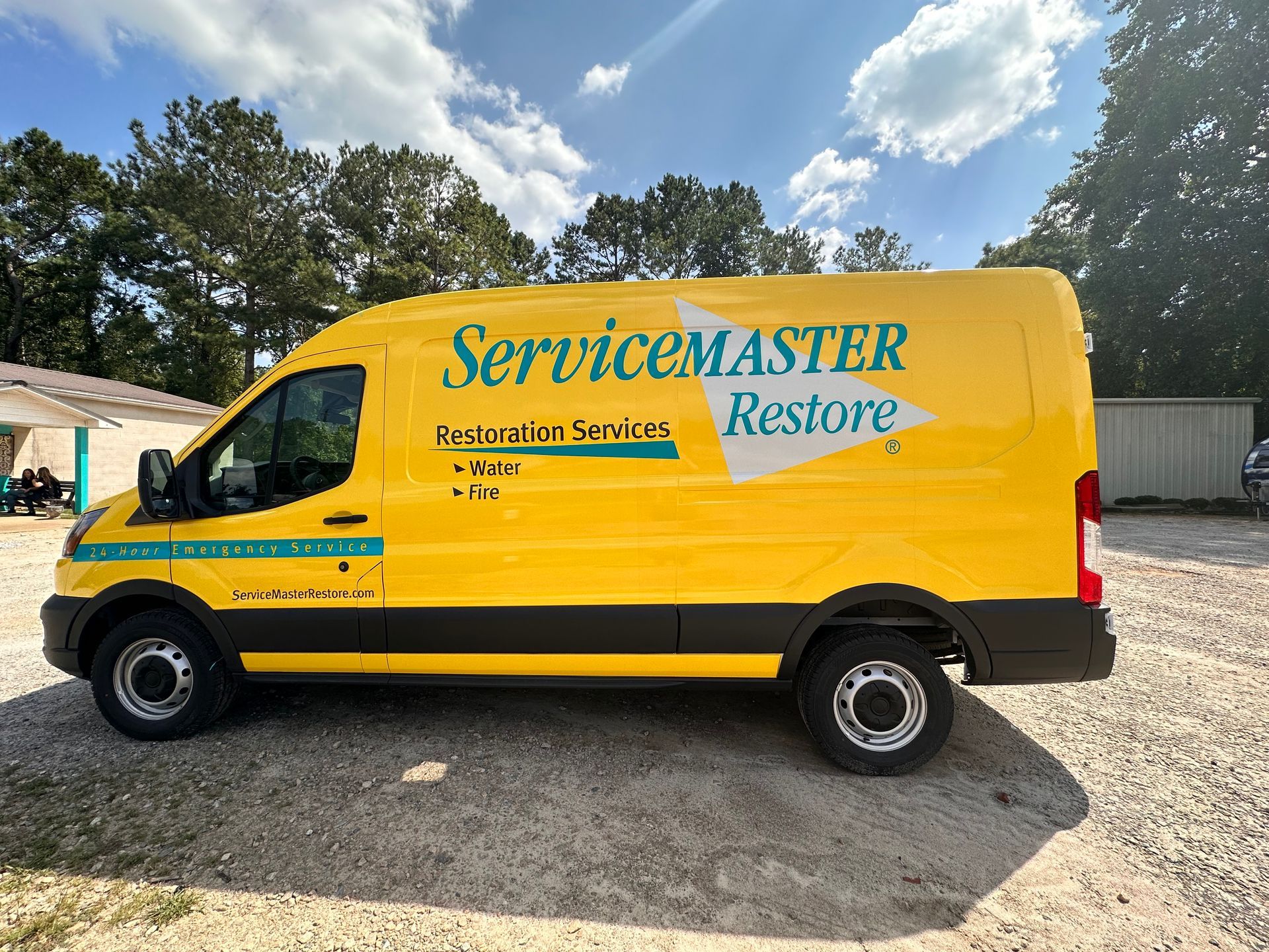 full commercial color change wrap in yellow with aqua , white and black logos and text