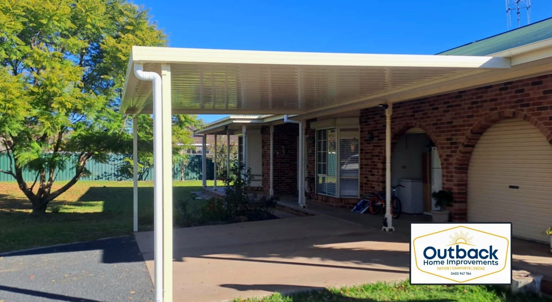 Double carport built with Colorbond steel by Outback Home Improvements in Dubbo