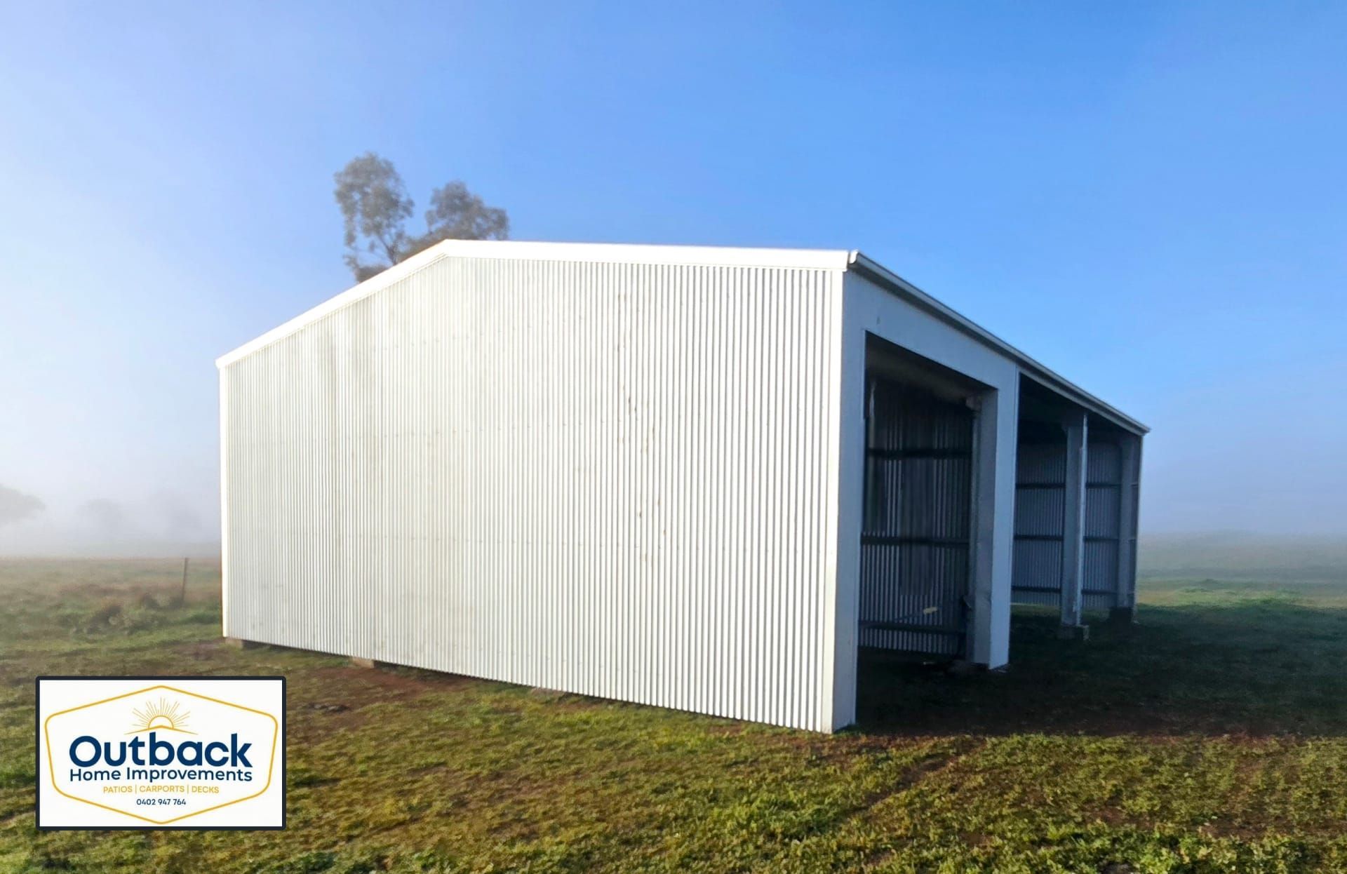 Custom Colorbond shed built in Dubbo by Outback Home Improvements