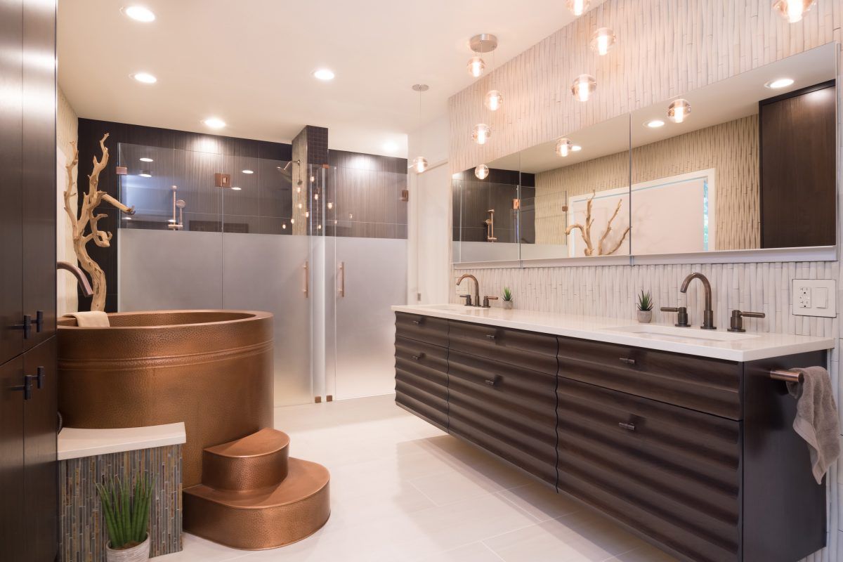 Crystal Cabinets Asian Inspired Walnut Cabinets