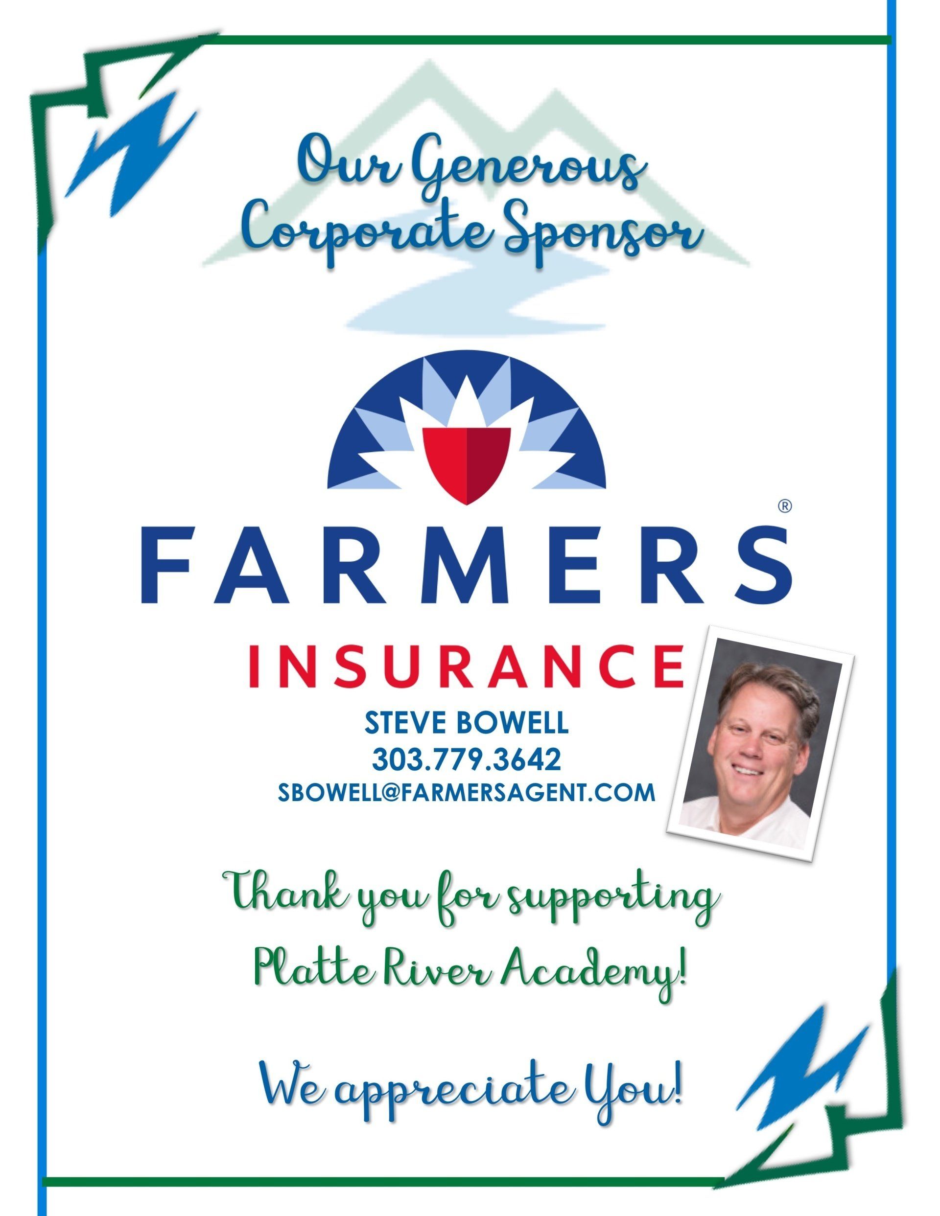An advertisement for farmers insurance with a picture of a man