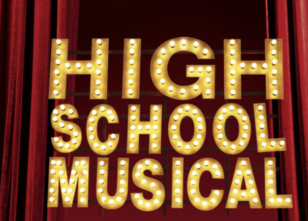 A sign that says high school musical on it