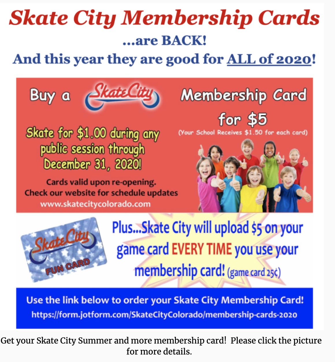 Skate city membership cards are back and this year they are good for all of 2020