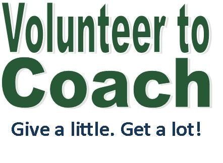 A logo for volunteer to coach give a little get a lot