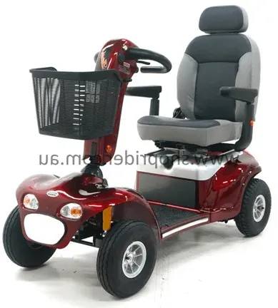 A Red Mobility Scooter with A Basket on The Front — Mobility Modification Services In Garbutt, QLD