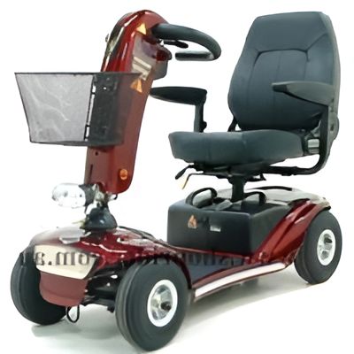 A Black and White Mobility Scooter with A Seat on A White Background — Mobility Modification Services In Garbutt, QLD
