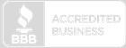 A bbb accredited business logo with a flame on it.