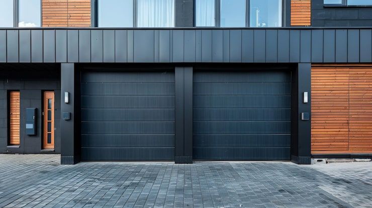 Custom residential garage door in Winchester with modern design and smart opener system
