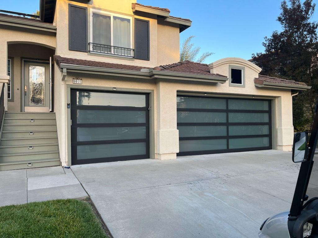A house with a golf cart parked in front of it