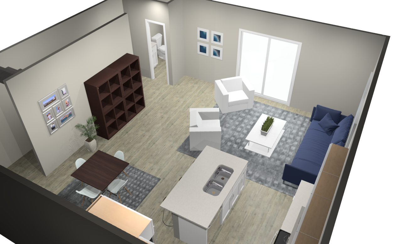 2 bedroom 2nd floor living room floor plan