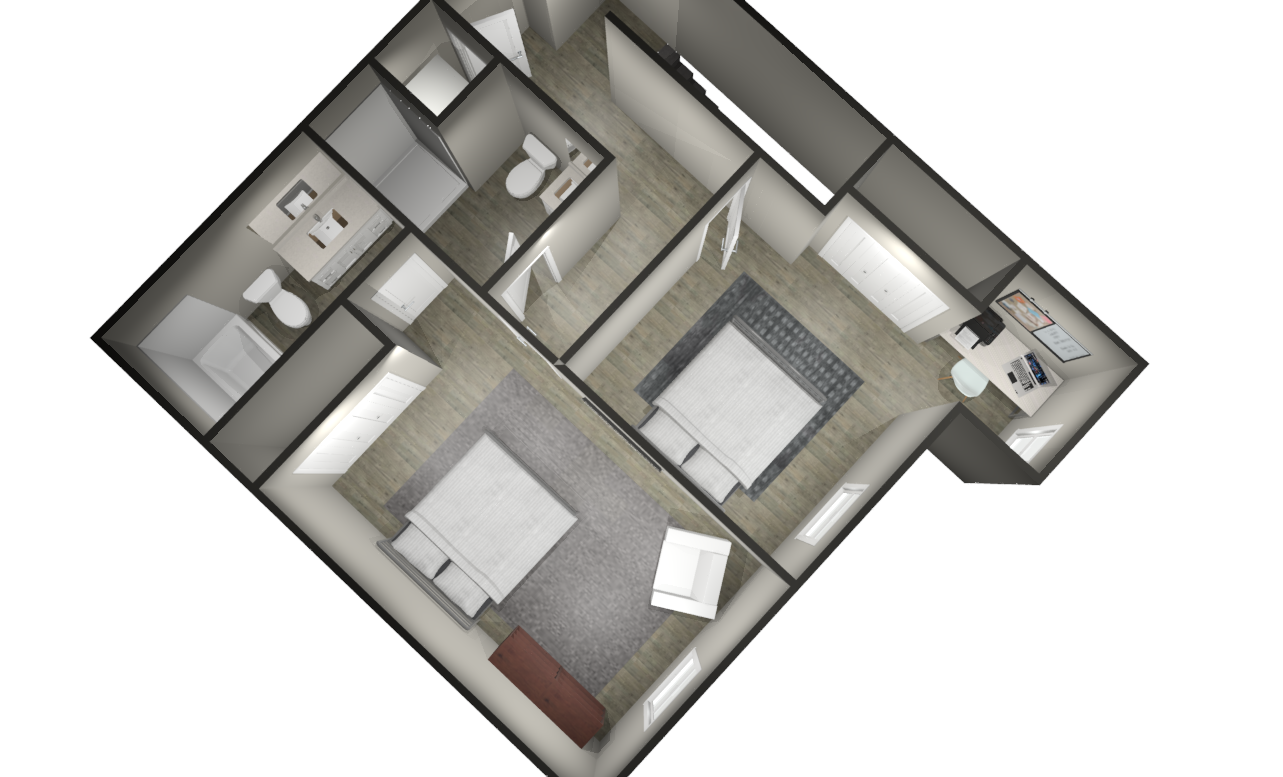 2 bedroom 2nd floor overall floorplan