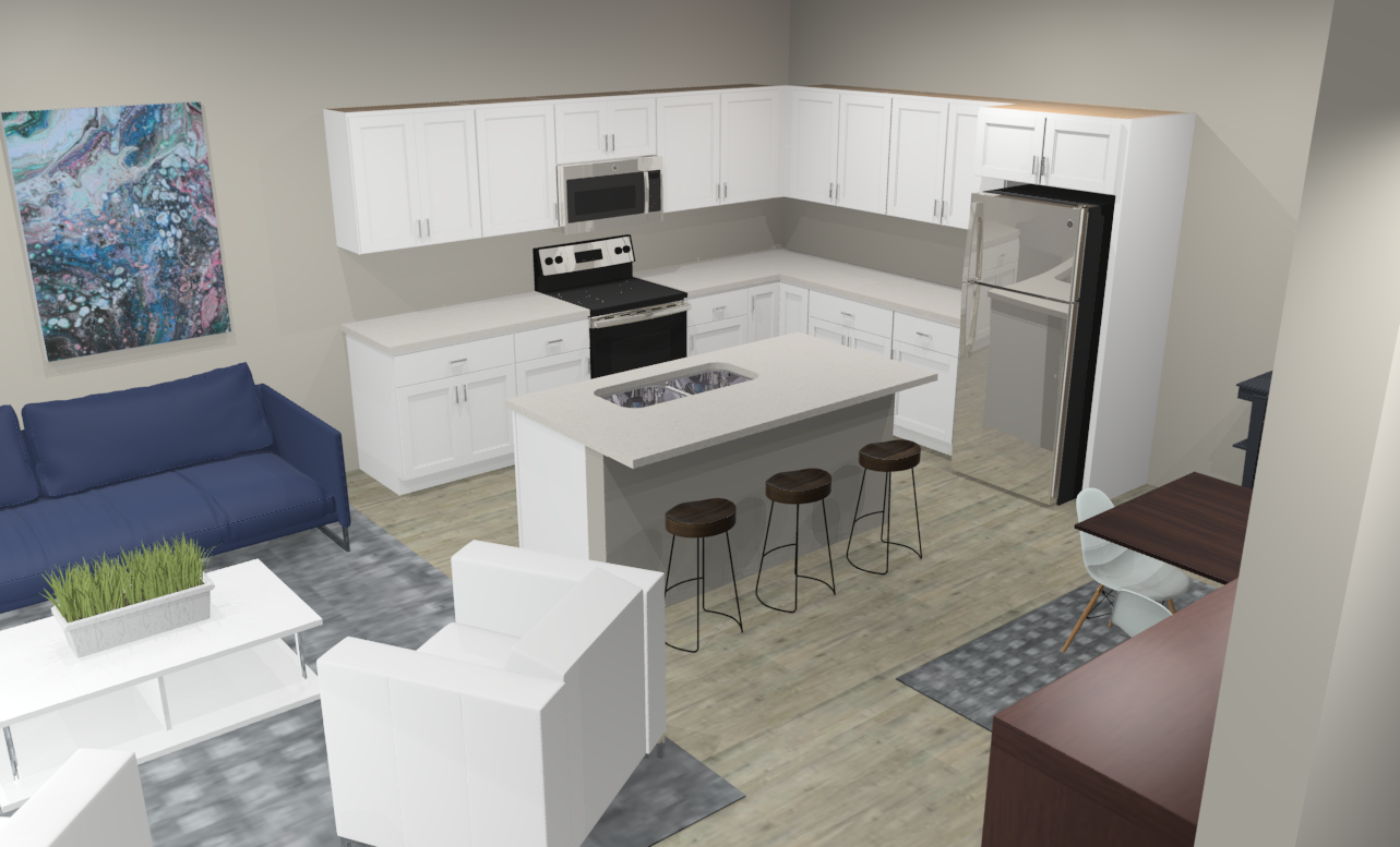 2 bedroom 2nd floor kitchen floor plan