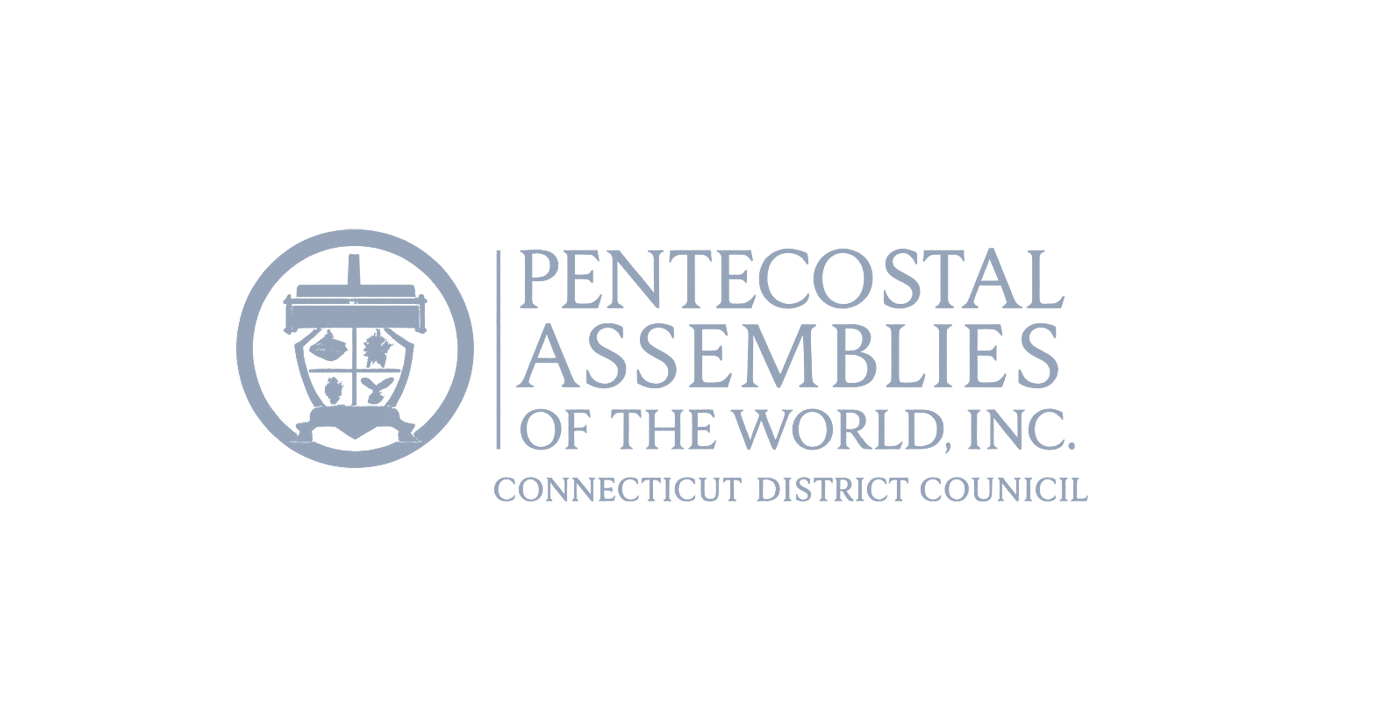 The logo for the Pentecostal Assemblies of the World, Inc., Connecticut District Council, in light blue on white.