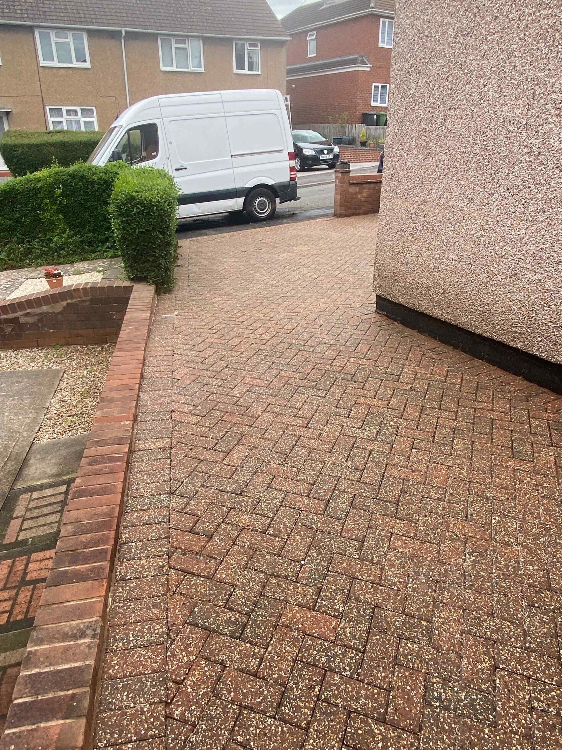 Block paved driveway cleaned in Harrogate