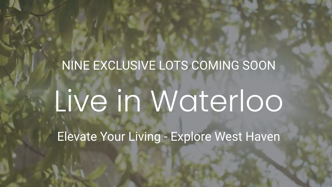 An advertisement for nine exclusive lots coming soon in waterloo