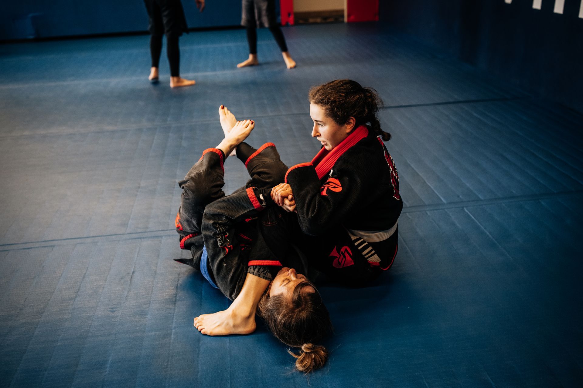 Kids and adults drilling Brazilian Jiu Jitsu at Verde Valley Brazilian Jiu Jitsu and Muay Thai in Cottonwood, AZ for confidence.