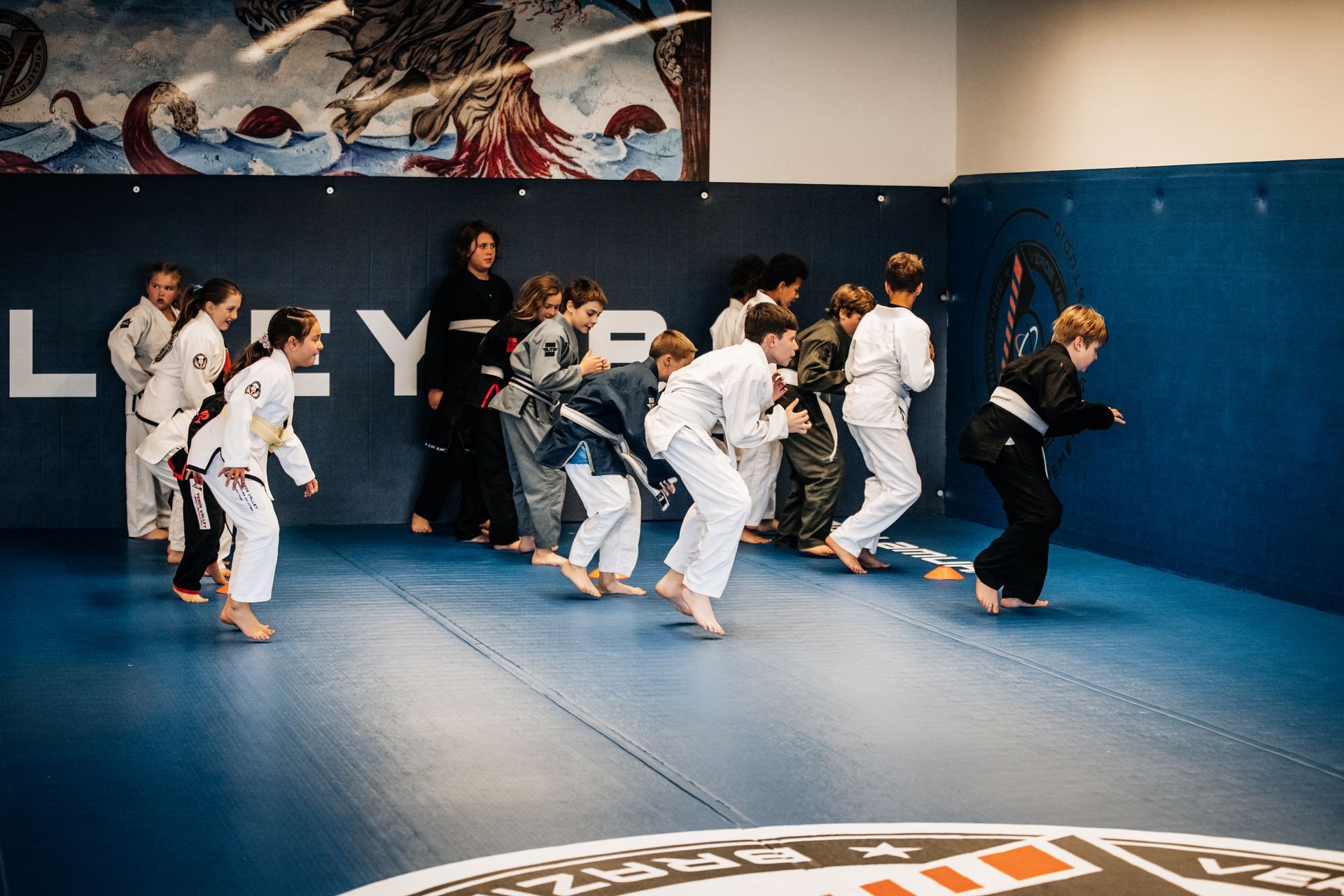 Students training Brazilian Jiu Jitsu at Verde Valley Brazilian Jiu Jitsu and Muay Thai.