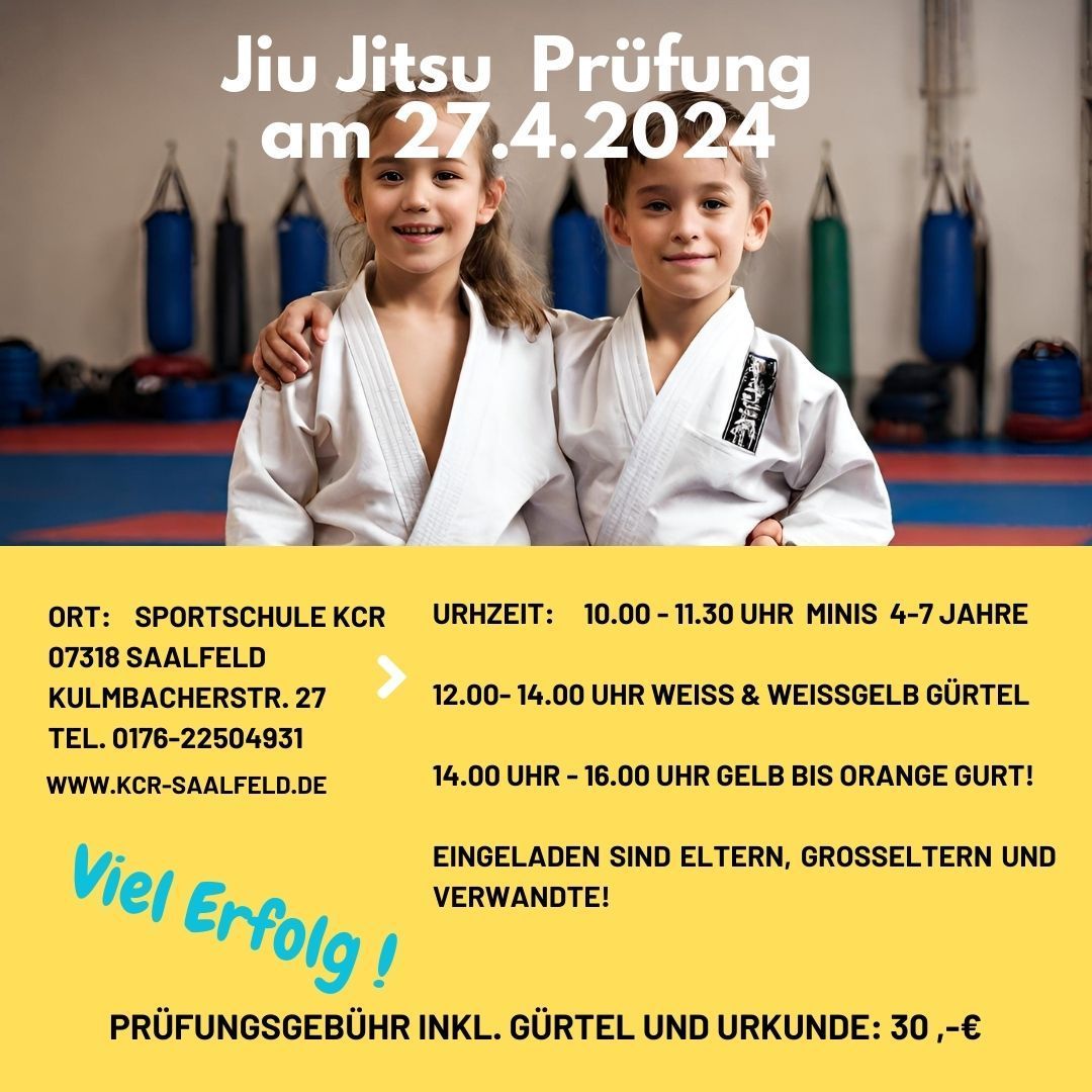 Jiu Jitsu Prüfungen für Kinder
