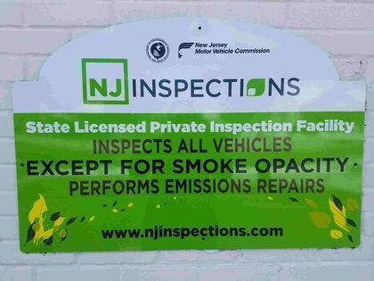 A sign that says nj inspections on it