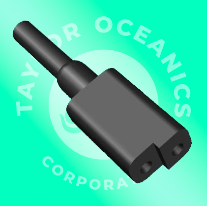 A taylor oceanics corporation logo with a black object