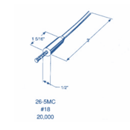 A blue and white drawing of a 26-5mc # 18 20.000