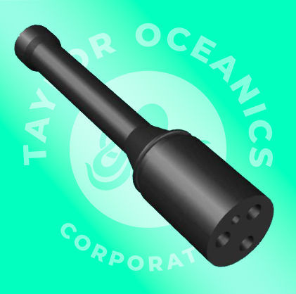 A taylor oceanics corporation logo with a black object