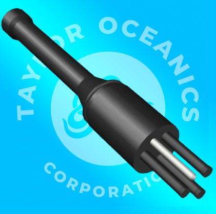 A taylor oceanics corporation logo with a black object